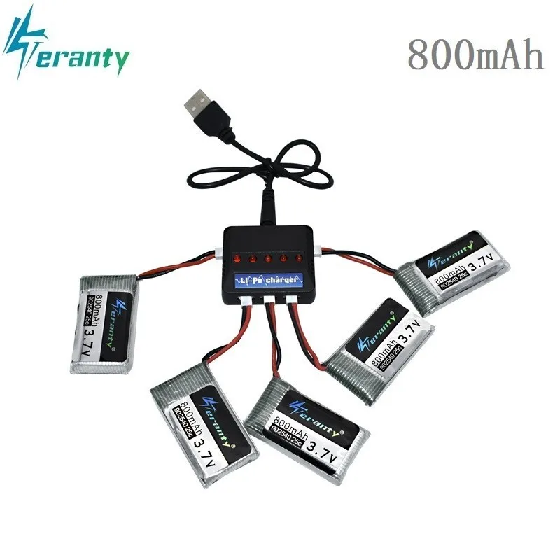 3 7 V 800mAh 25c Lipo батарея и 5in 1 зарядное устройство для Syma X5 X5C X5SC X5SW TK M68 CX-30 K60 905 V931 RC