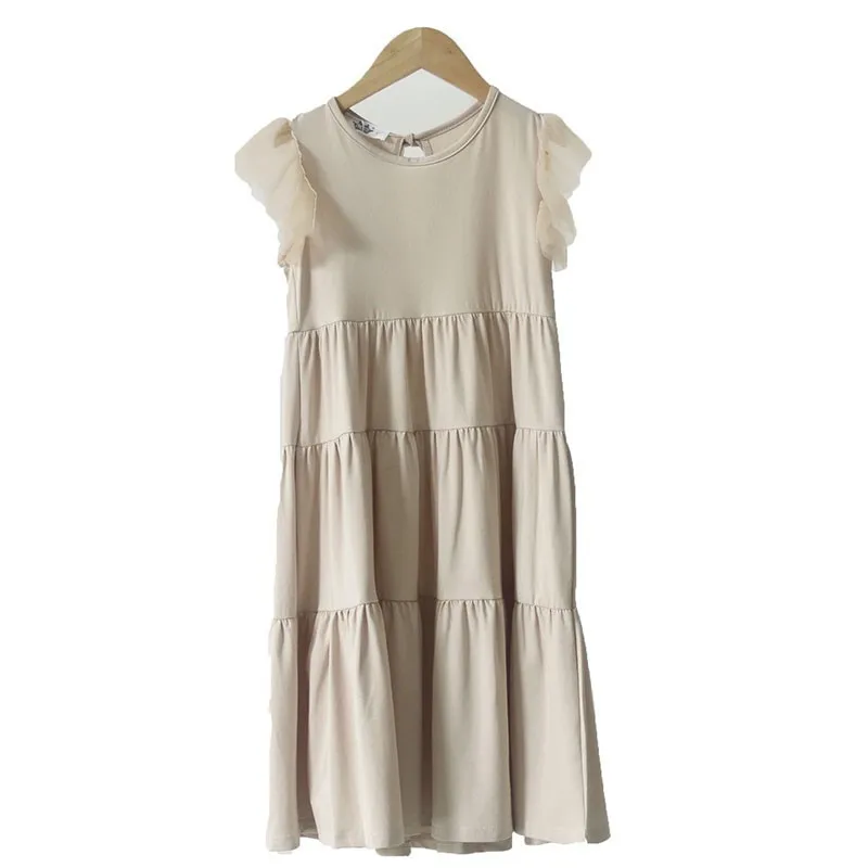 2022 Summer Maxi Long Teen Kids Dresses For Girls Sleeveless Dress Princess Big Baby Party Mesh Patchwork Toddler | Детская одежда и
