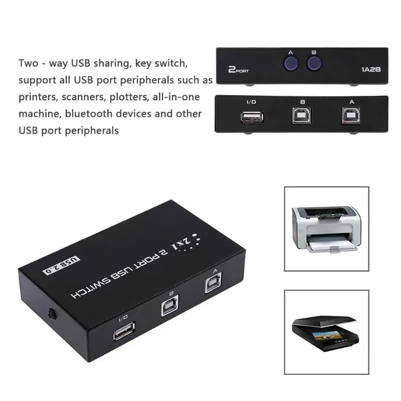 1А 2B 2 порта USB 0 Обмен коробка переключателя для компьютеров чтобы поделиться 1