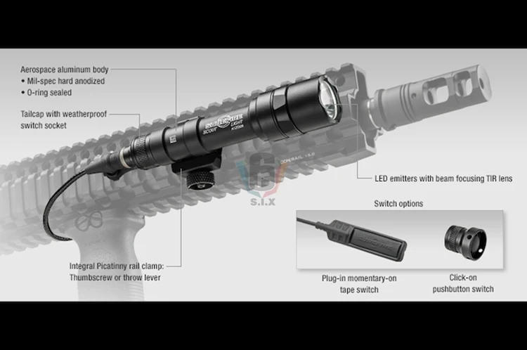 Тактический фонарь Surefir M600U Airsof светодиодный 500 лм тактический M600 светильник для