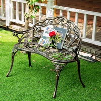 love seat cast aluminum leisure chair park yard bench garden seat for outdoor furniture decoration rose design bronze