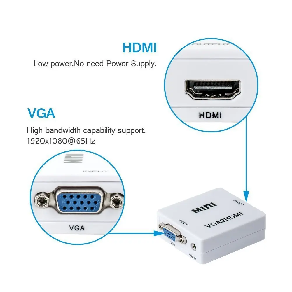 IG HDMI в VGA адаптер Папа мама кабель с аудиопортом|Адаптеры Type-C| |