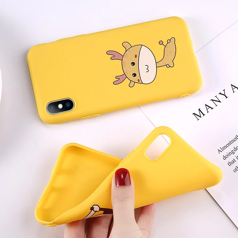 Чехол для телефона Moskado желтый iPhone 6 S 7 8 Plus X XR XS Max мягкий чехол из ТПУ с