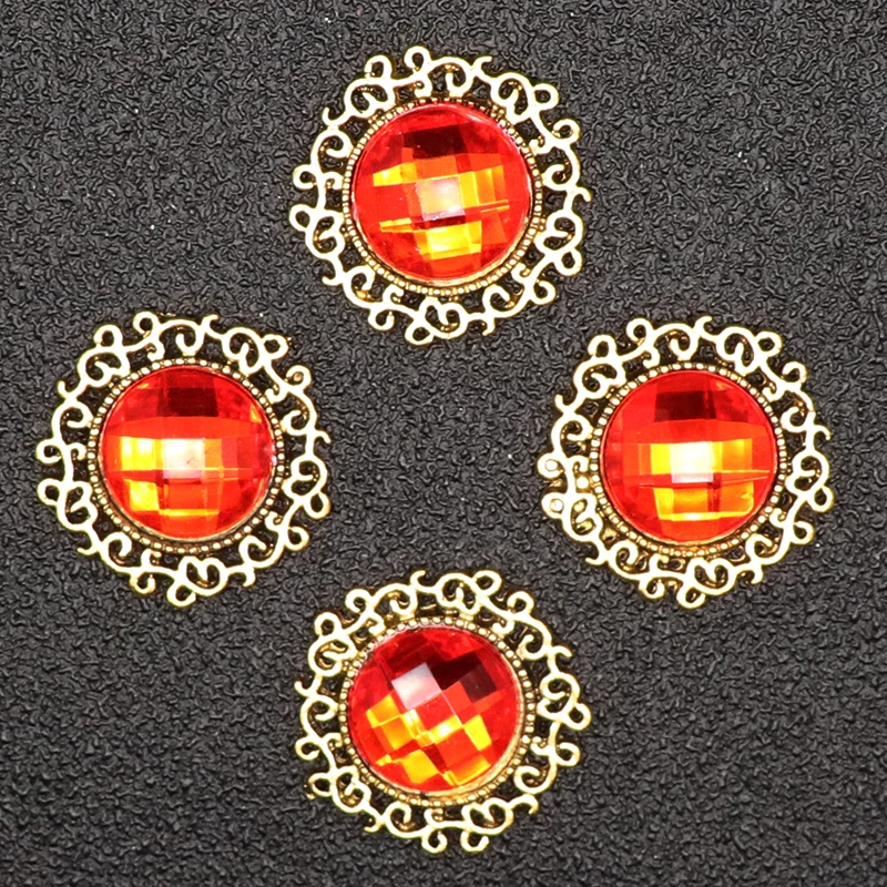 10pcs Round Decorative Rhinestone Buttons For Girl Hair Accessories Dress Crafts Jewelry Scrapbooking Sewing | Дом и сад