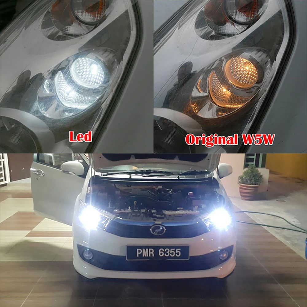 4 шт. T10 светодио дный 194 168 W5W лампы 27 чипсы 3014 SMD белый авто инструмент: Клин просвет