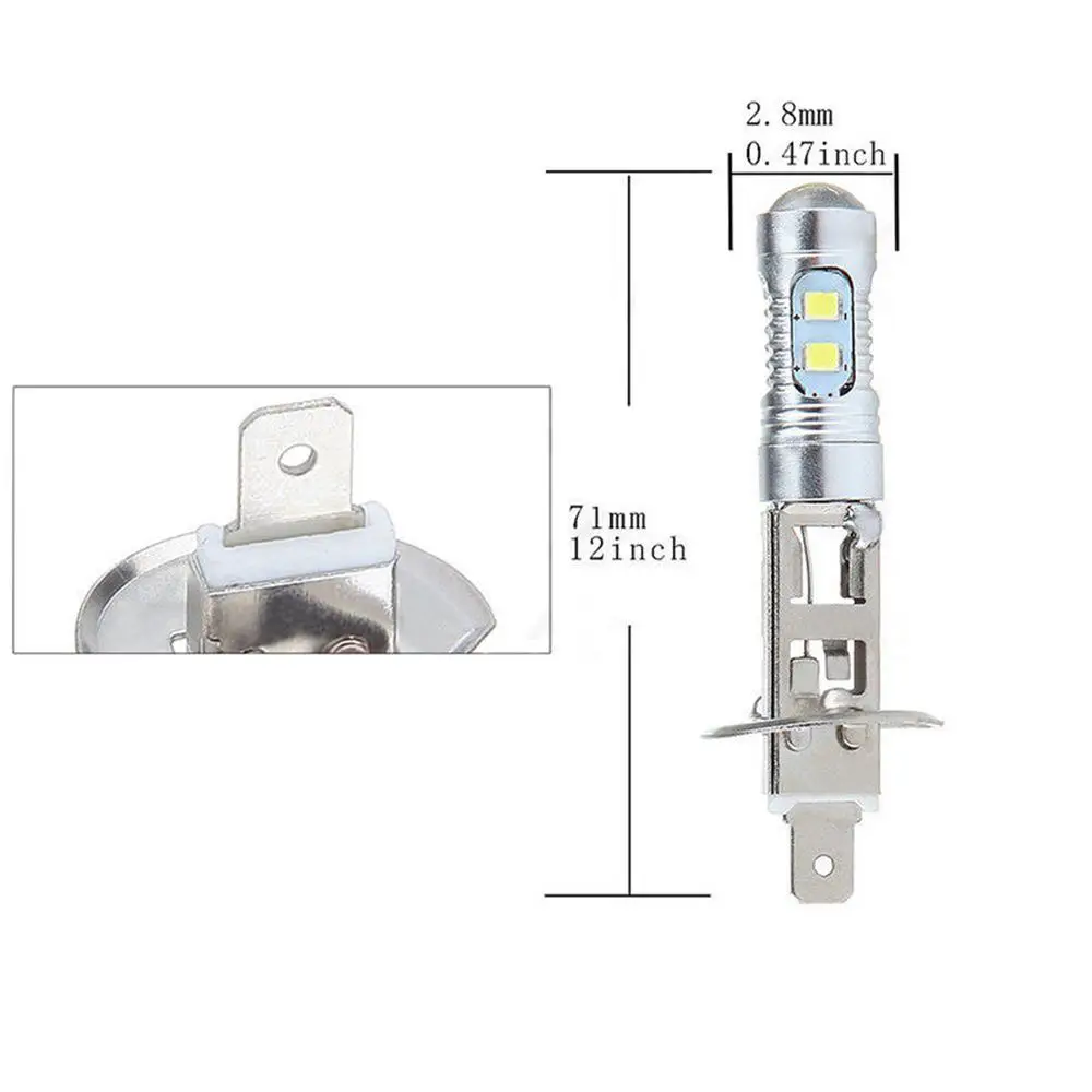 2 шт. Автомобильные светодиодные лампы H1 50 Вт 6000 К|Передние LED-фары для авто| |