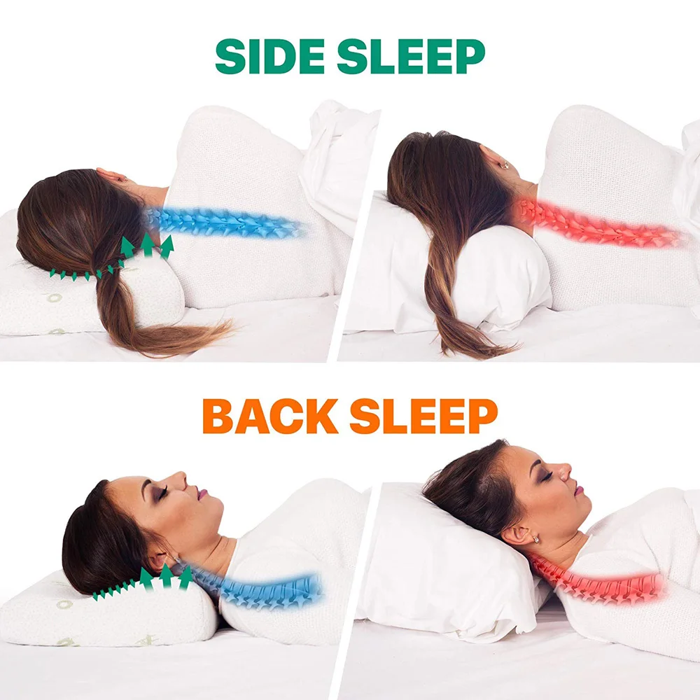 Orthopedic Latex 50*30CM Neck Pillow Fiber White Slow Rebound Memory Foam For Bedding Cervical Health Care Pain | Дом и сад
