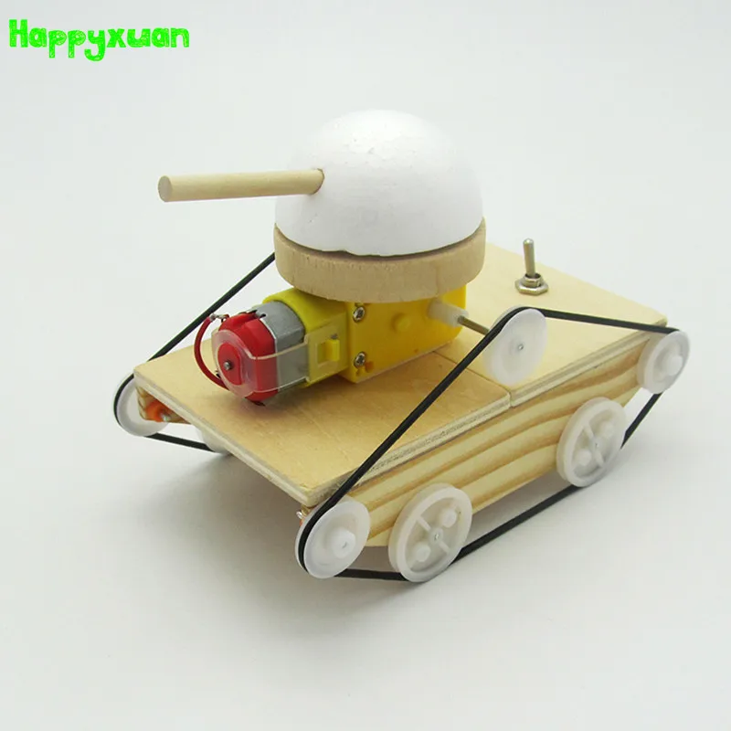 Happyxuan крутой детский творческий DIY Собранный Танк модель наборы деревянный