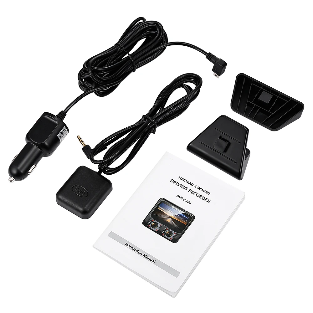 6G стеклянная Автомобильная камера с двойным DVR 1080 P HD IR ночного видения Dash Cam gps