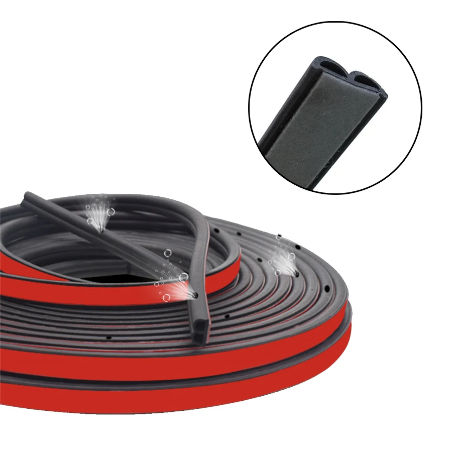 

5M B type door seal rubber strip Upgraded With Air Bleed Hole use in car door B pillar Hood Trunk car for sound insulation