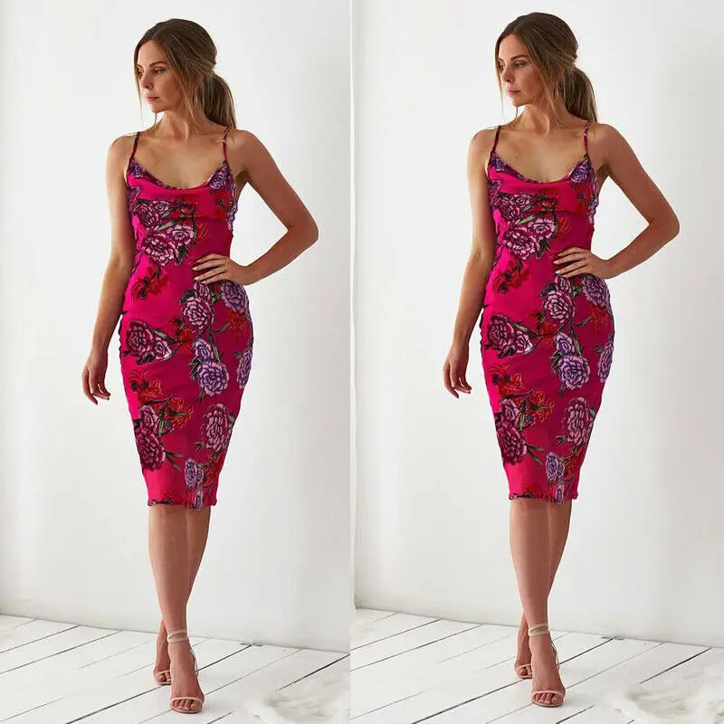 Женское платье без рукавов с v образным вырезом на тонких бретельках летнее