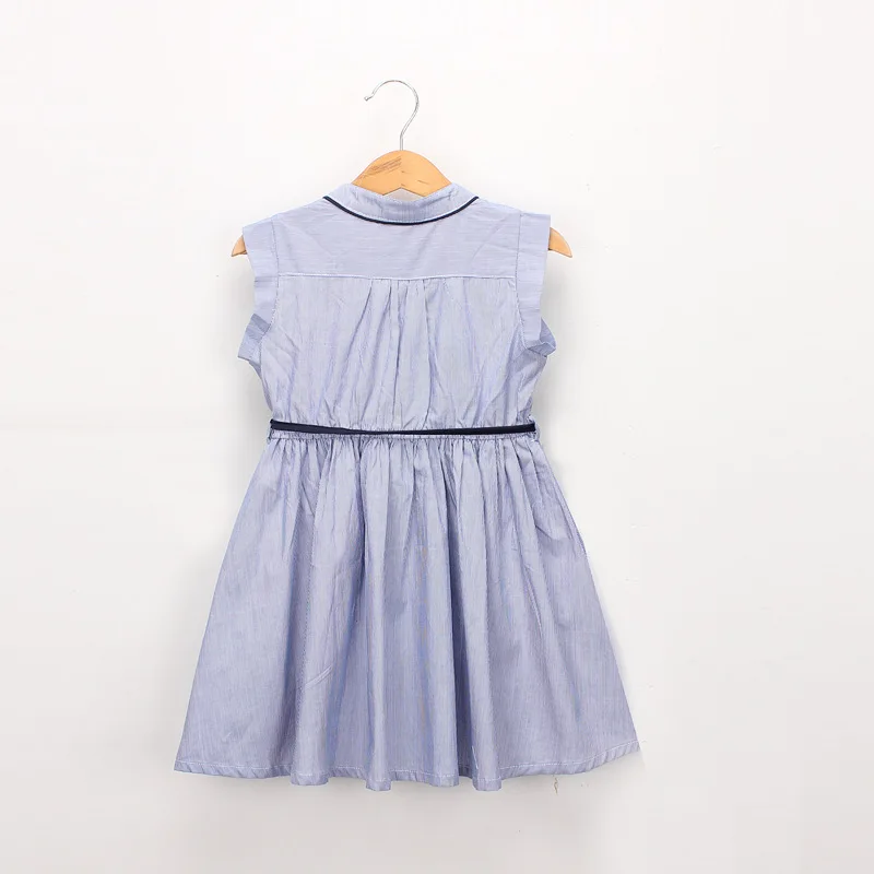 shirt style striped dress age for 2 -8 yrs little girls sleevless summer clothes cute princess costume baby chiffon frocks | Детская