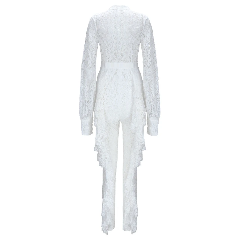 Модный Звездный подиумный женский комбинезон элегантный с длинными рукавами