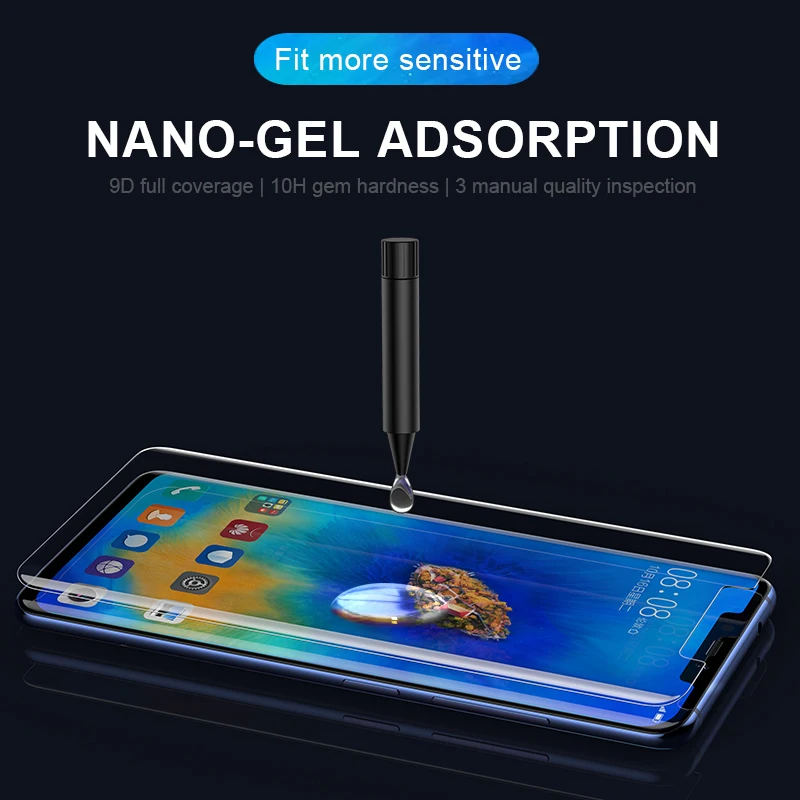 Высокотехнологичное ультратонкое УФ-клеевое закаленное стекло для Huawei Mate 20 Pro