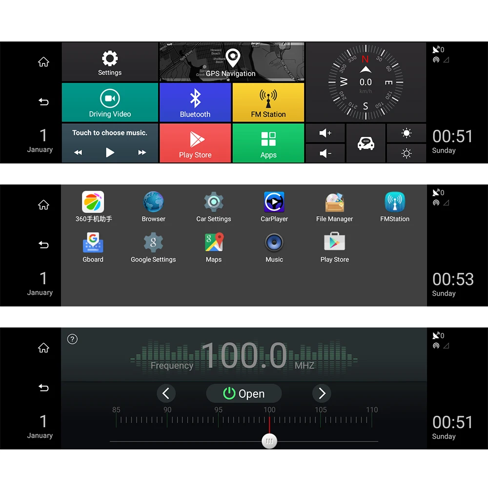 KUNFINE 10 &quotAndroid GPS Navi видеорегистратор Автомобильный зеркальный две камеры Запись