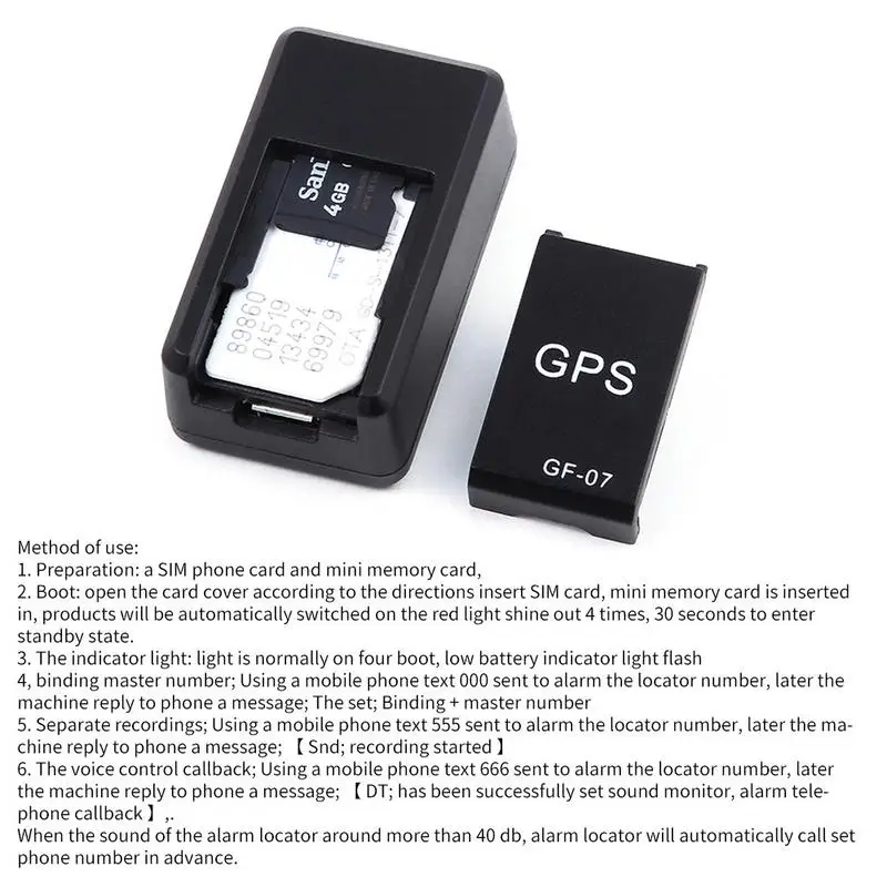 GF07 GSM GPRS мини автомобильный GPS локатор трекер Gps с защитой от потери устройство