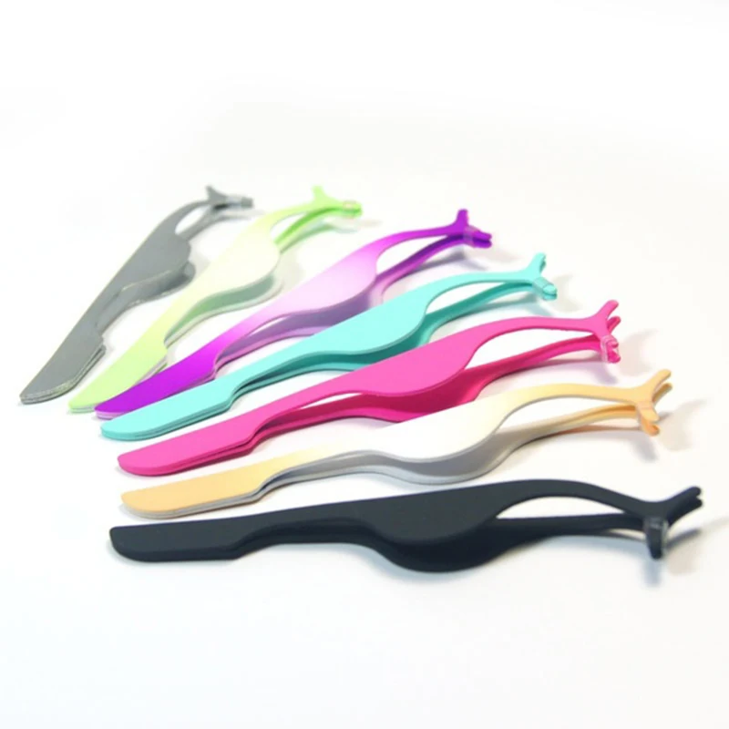 1pcs False Fake Eyelashes Extension Clamp Auxiliary Tweezers Clips Plastic Practice Beauty Eye Lash Makeup Tools | Красота и здоровье