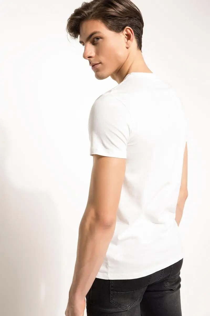 Дефакто мужской Slim Fit Печатных Футболка I1542AZ. 18SM. WT32 | Женская одежда