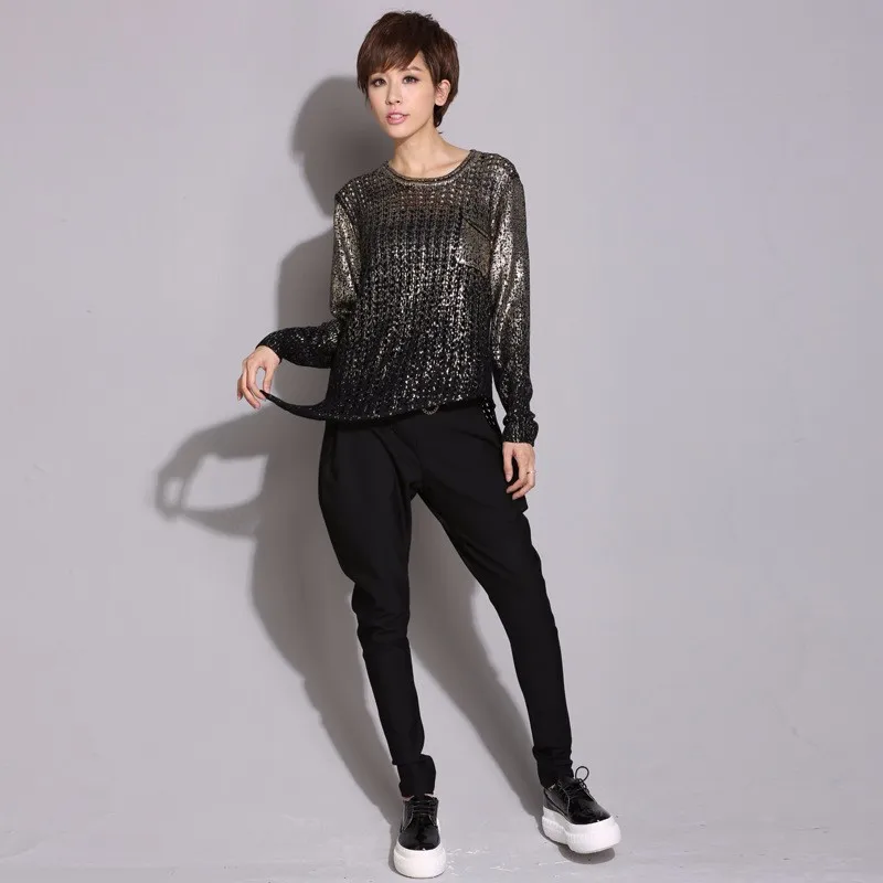 Max LuLu 2019 Fashion Korean Ladies Knitted Clothes Womens Sexy Holes Sweater Casual Jumper Spring Tops Woman Pullover Gold Ropa | Женская
