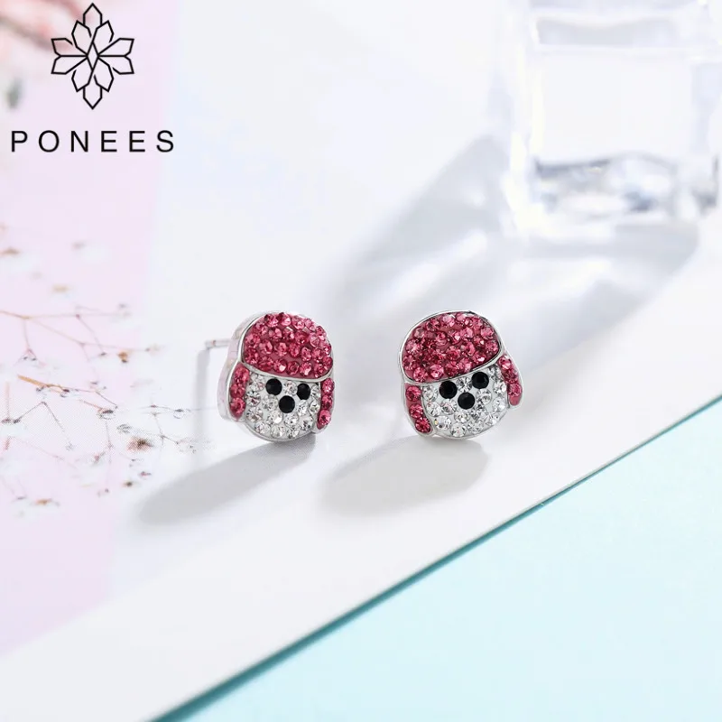 Новинка 2019 модные милые серьги PONEES с кристаллами в виде животных ювелирные