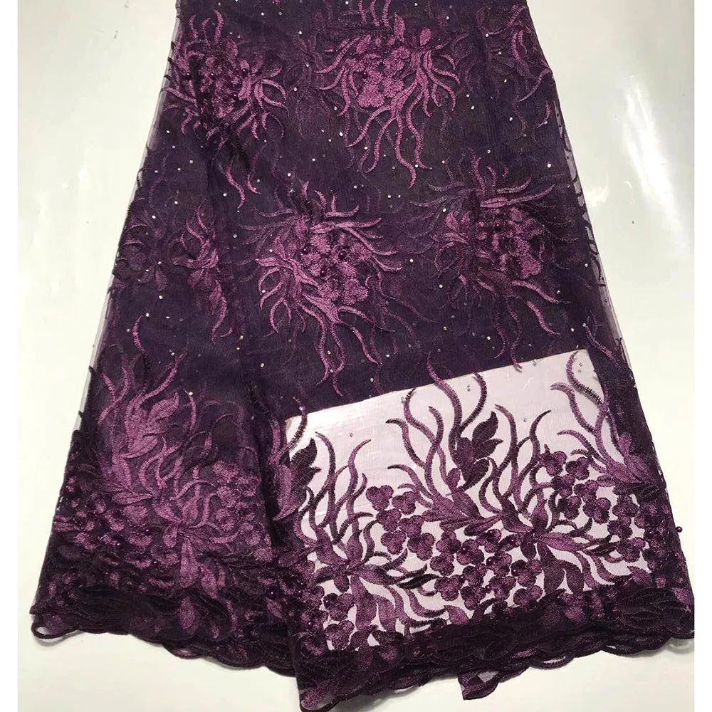 African Lace Fabric 2019 Embroidered Nigerian Laces High Quality French Tulle For Party Dress 5 Yards fabrics | Дом и сад