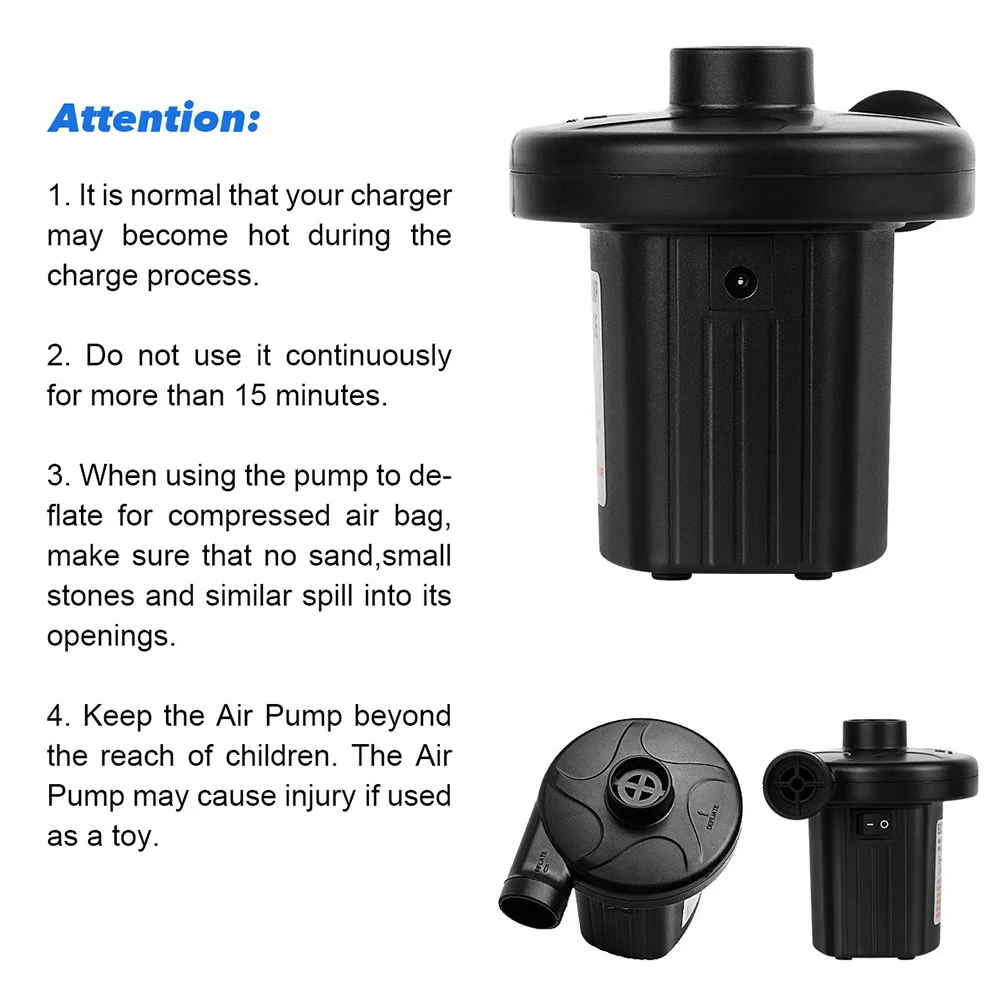 Электрический автомобильный воздушный насос 12 В постоянного тока с 3 насадками