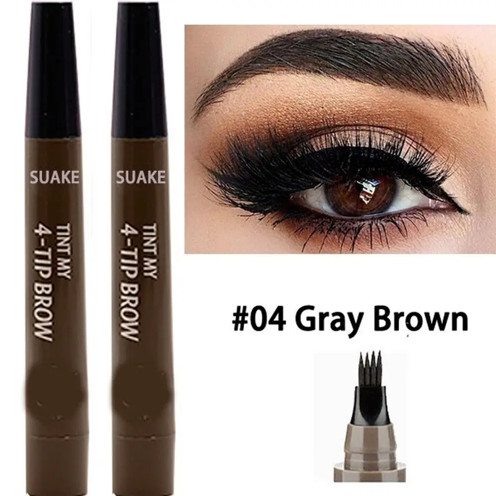 9 Цвета 4 головки хна для бровей маркер карандаша микроблейдинг тонкий ручка не