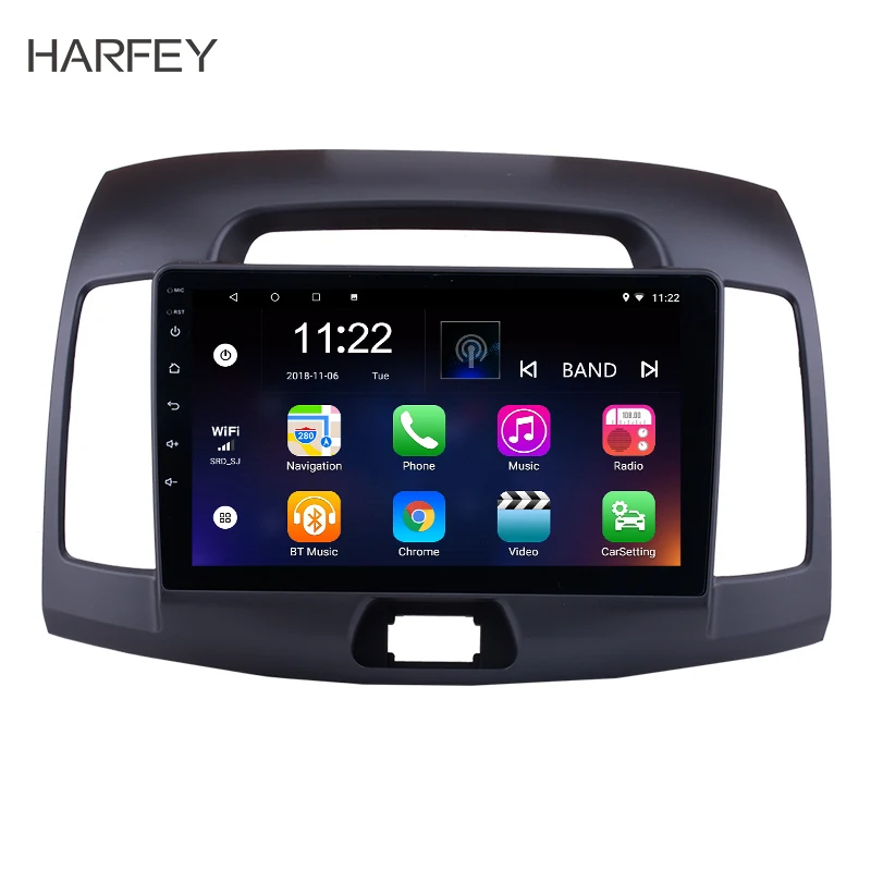 Harfey 9 &quotAndroid 6 0/8 1 2Din автомобильное радио GPS Navi для 2007 2008 2009 2010 2011 Hyundai Elantra головное