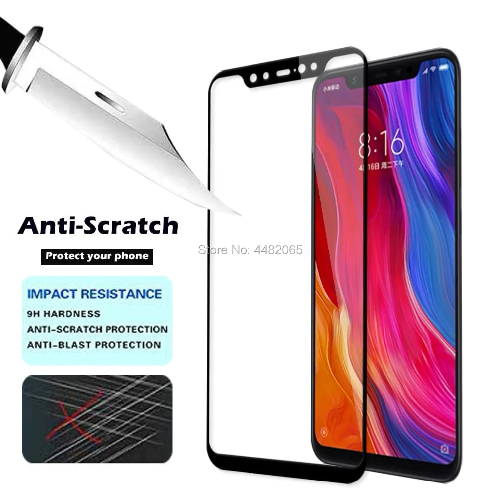 Защитное стекло для Xiaomi Mi 8 Lite пленка из закаленного стекла защита экрана свет на
