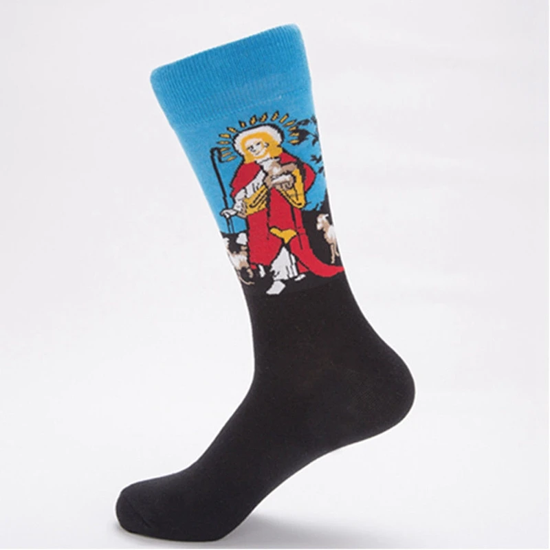 hirigin NEW Casual Cool Art Sock Men Women Cotton Abstract 3D Print Skateboard Socks 2019 | Женская одежда