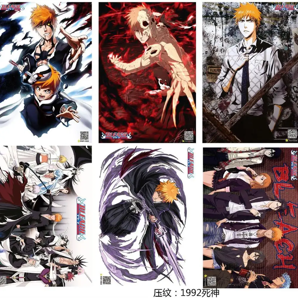 8 шт./компл. аниме отбеливатель рельефный постер рисунок Kurosaki ichigo Inoue Orihime Kuchiki Rukia