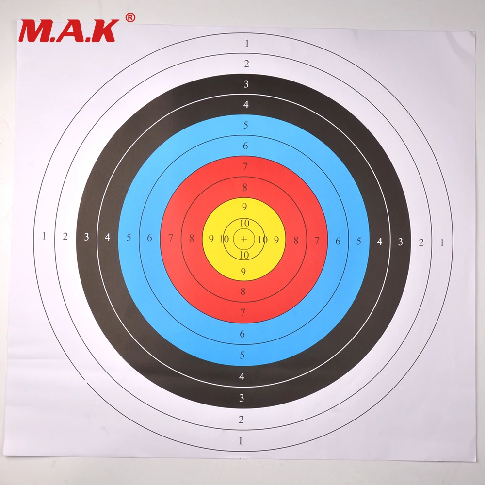 

10 pcs Target Paper Rainbow 10 Rings Competition Special Training 60 cm for Compound Bow Archery Hunting Shooting