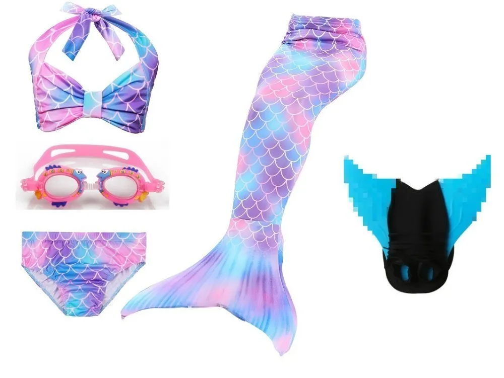 Купальник бикини с хвостами русалки для маленьких детей купальный костюм платье