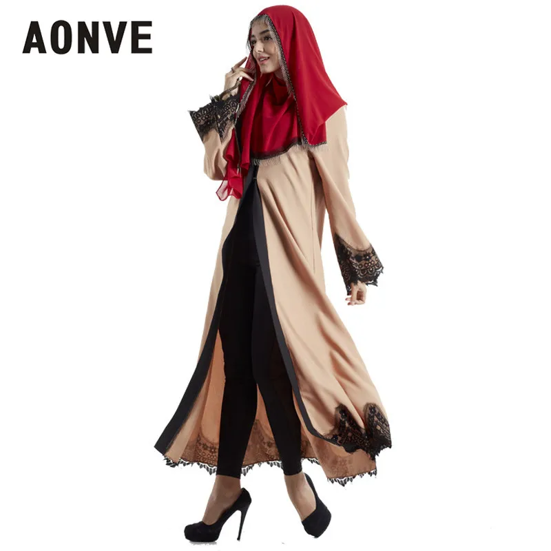 Aonve Abaya Дубай мусульманская одежда открытый кафтан для женщин мусульманский