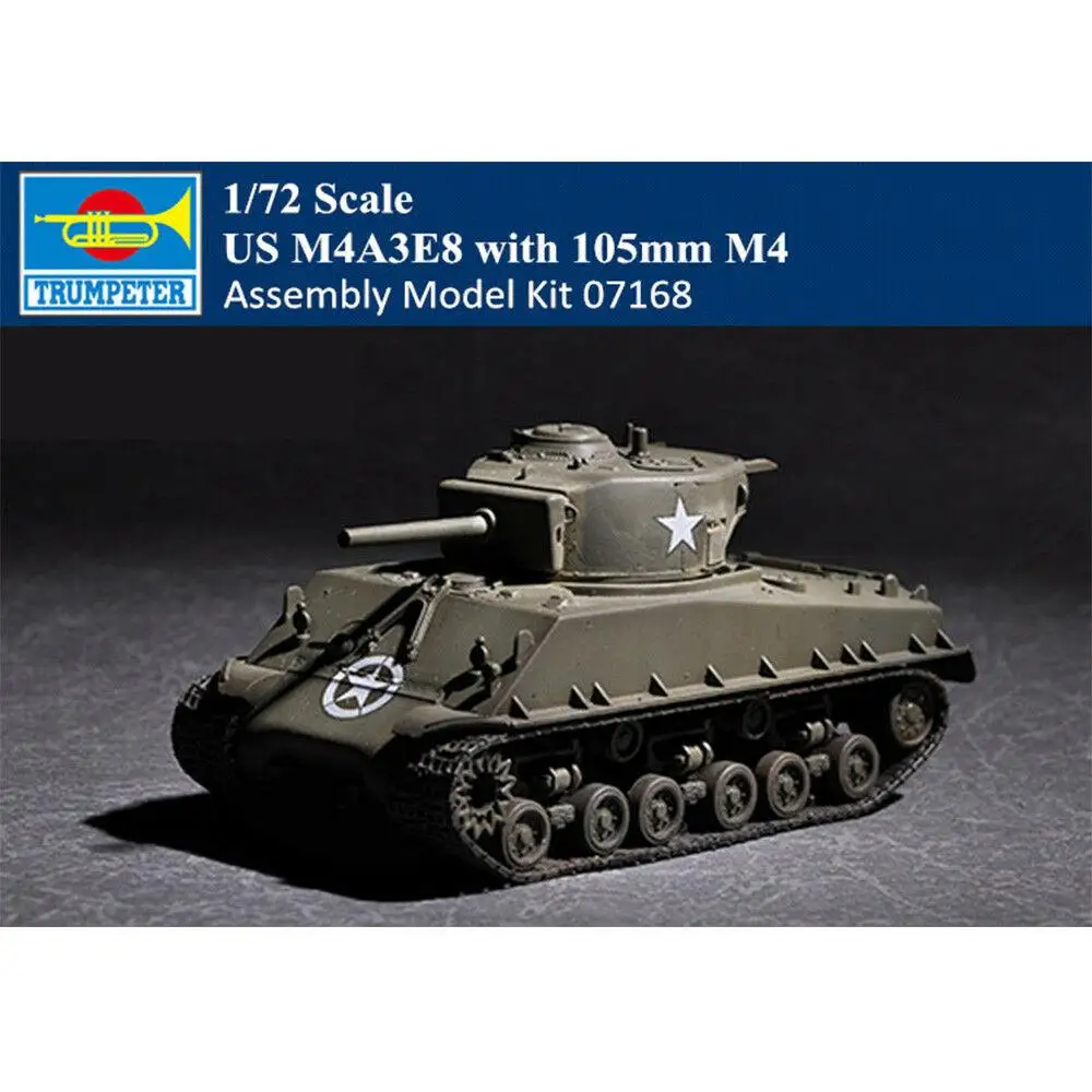 

Trumpeter 1/72 07168 США M4A3E8 с 105 мм M4 Танк набор моделей военной сборки