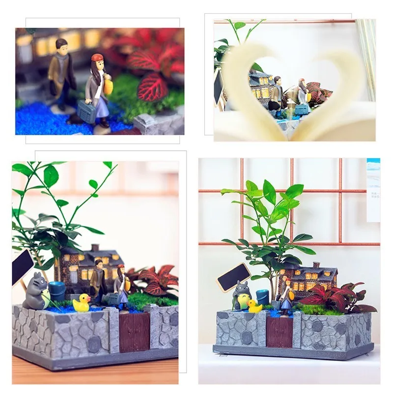 Креативные растения для мини ландшафта горшок мох экологический DIY Смола