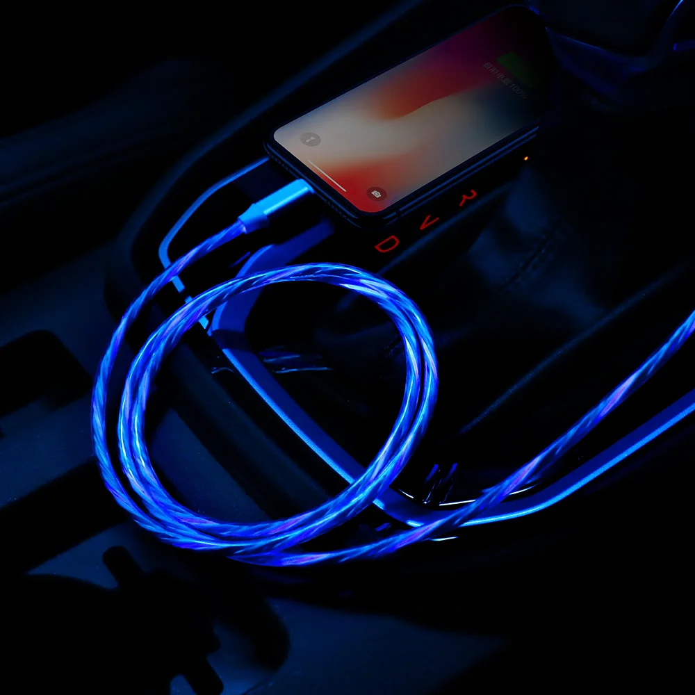 KISSCASE usb-кабель со светом для iPhone X XS MAX XR Flash светящийся кабель 7 8 6 6s плюс Дата