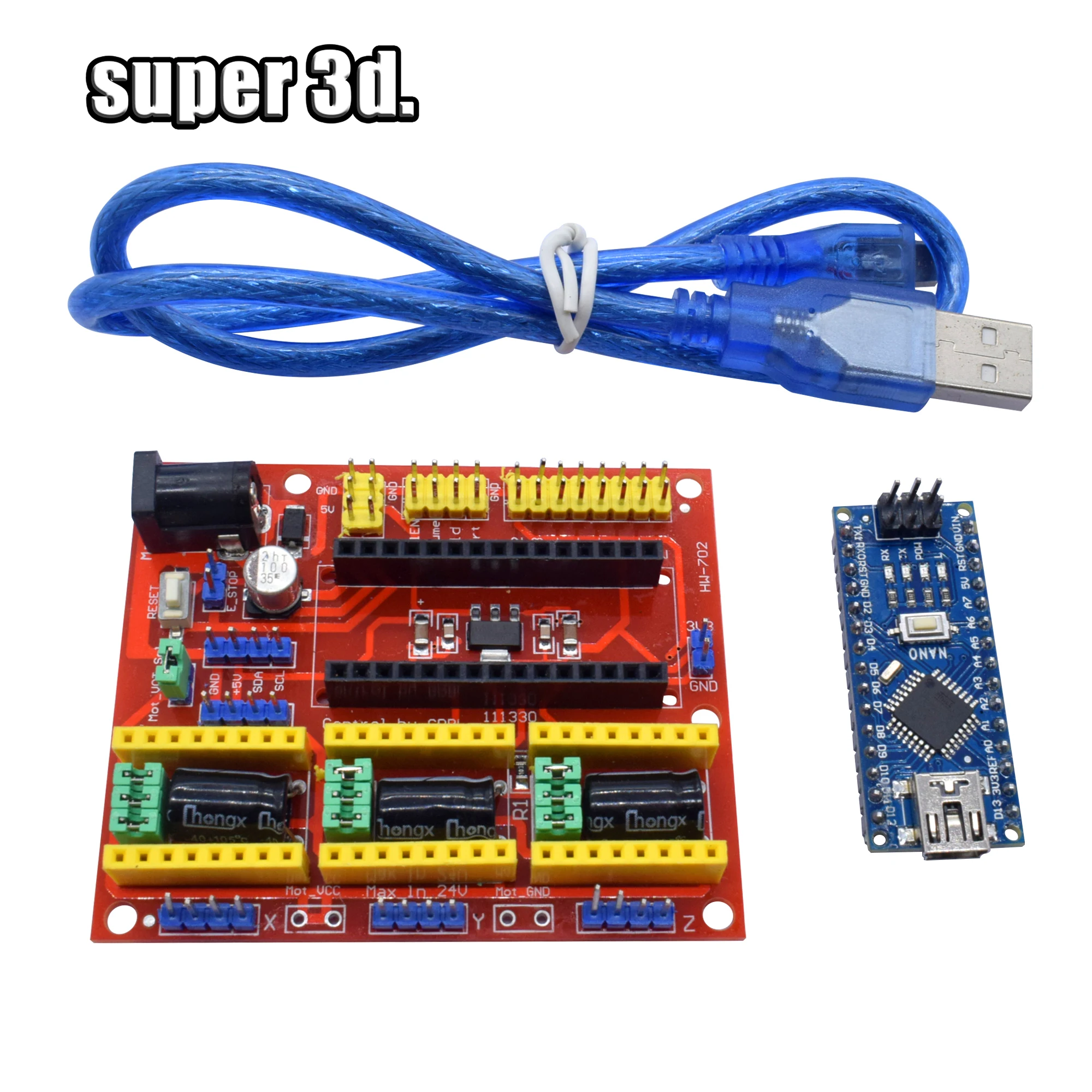 3DV4 CNC Shield V4 + Nano 3 0 шт. A4988 красный или зеленый Reprap Stepper для Arduino|Детали и аксессуары