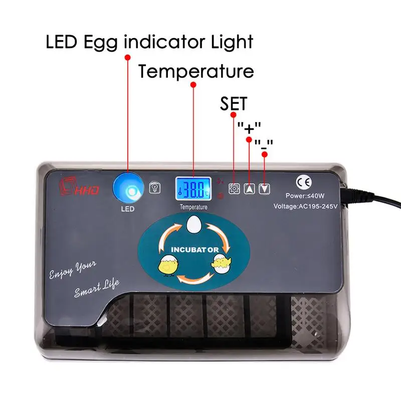 Incubator Egg Digital Fully Automatic Hatcher for Chicken Poultry Quail Duck Bird Turkey Home Use Turning Hot | Дом и сад