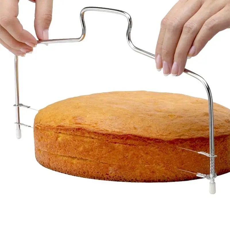 New Cake Baking Tools Stainless Steel Adjustable 2-Wire Double-Layers Slicer Kitchen Decoration Tool Accessories |