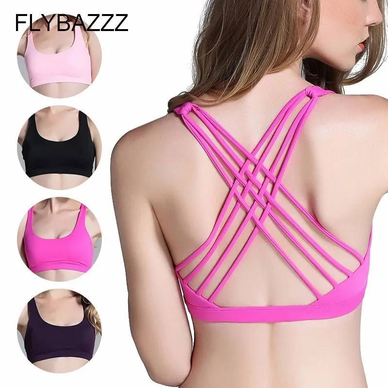 

Sexy Cross Backless Yoga Sports Bra Top For Female Brassiere Fitness Sports Wear For Women Gym Bra Active Wear Women's Clothing