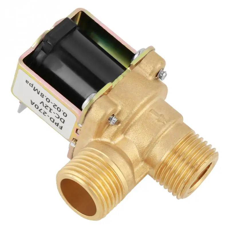 Горячая DC 12V DN15 G1/2 Латунь Электромагнитный клапан нормально закрытый воды