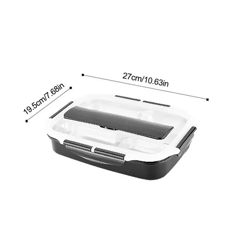 4-Grid Lunch Box Stainless Steel Food Storage Double Sealed Insulated Bowl Men Women Leak-Proof Bento Container | Дом и сад