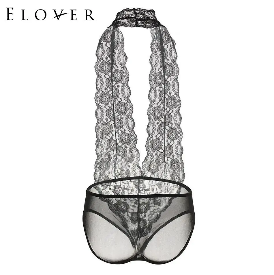 Нижнее белье Elover кружевное сексуальное нижнее с лямкой на шее одежда для сна