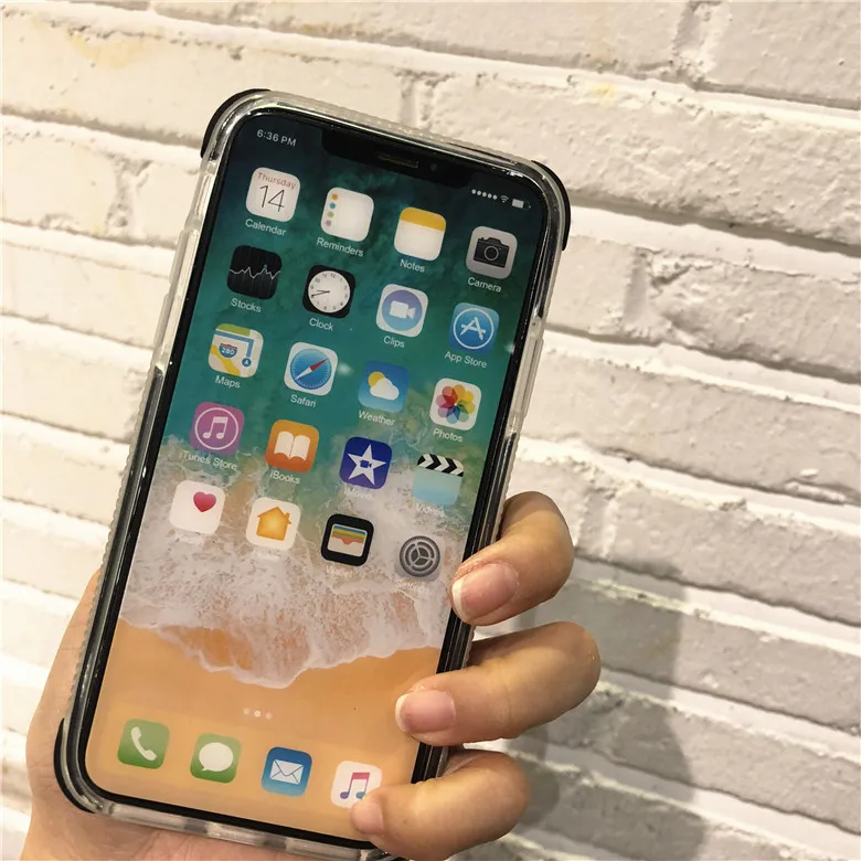 Anti fall Transparent Phone Case For iphone X XS Back Cover Cases Soft full protection Capa for 6 6S 7 8 Plus |