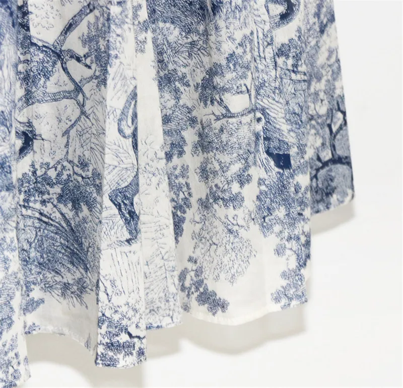 Высокое качество Лето 2019 г. Винтаж принт вечерние партии длинная юбка высокая