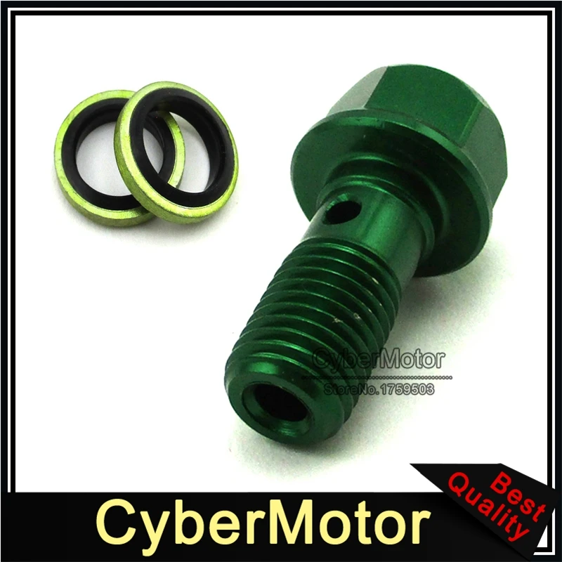 Green M10x1.25 Banjo Bolt Screw For Moped Scooter Pit Dirt Bike ATV Quad Go Kart Motorcycle Hydraulic Brake Oil Cooler | Автомобили и