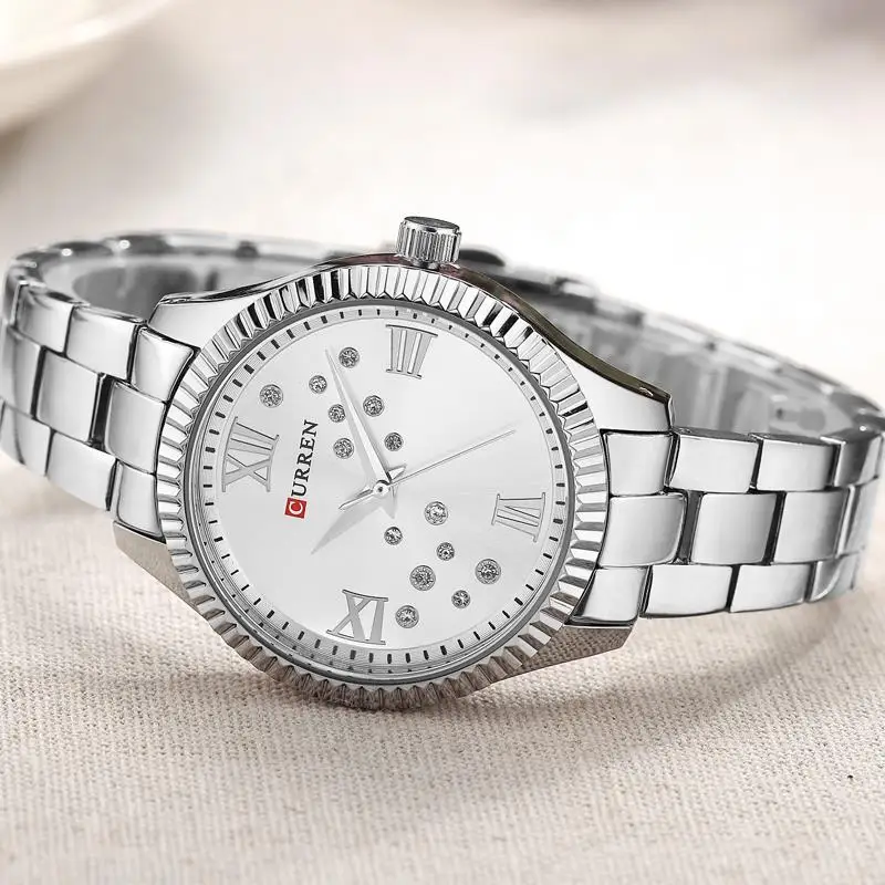 Relogio feminino 9009 Curren женские часы Лидирующий бренд роскошные золотые черные