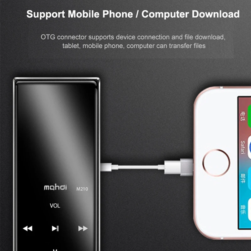 Mahdi M210 MP3 плеер Bluetooth нажатие на экран 1 8 дюймов портативный спортивный Usb Hd Hifi