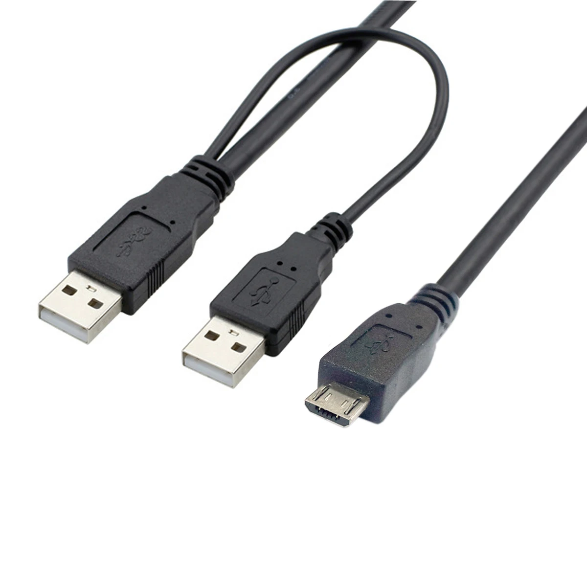 Cablecc черный двойной A Micro B USB 2 0 Y кабель для Samsung Galaxy S5 Примечание 3 HUB|Компьютерные